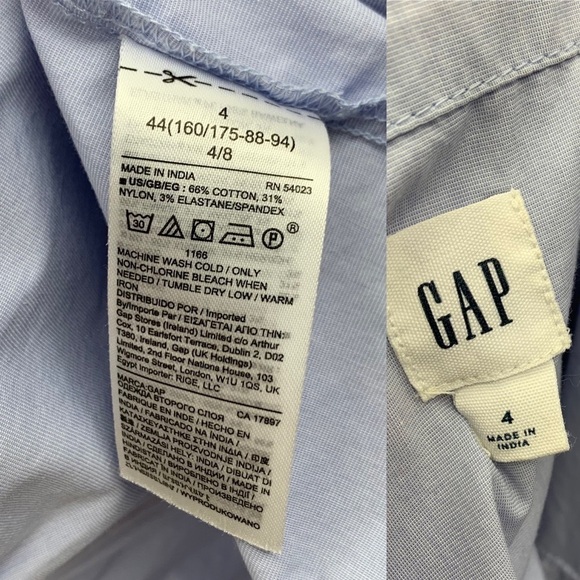 Gap tiered midi dress size 4 cotton blue Summer beach vacation fit and flare - Picture 12 of 14